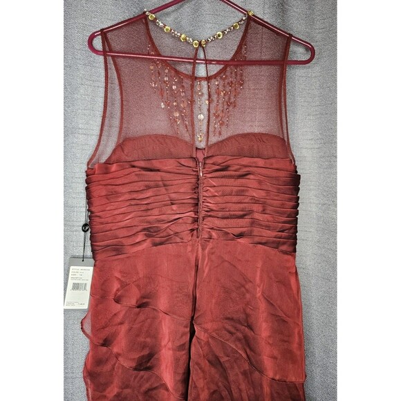 Adrianna Papell Gown Flutter Jewel Neck Maroon NEW NWT sz 16 MSRP $240 - Picture 7 of 11